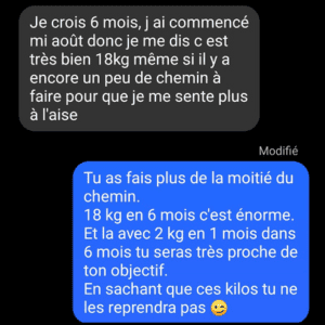 avis cliente qui a perdu 18 kg en 6 mois